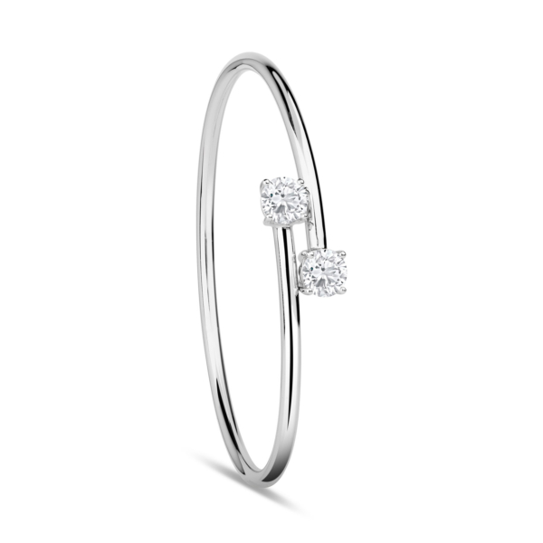 Sterling Silver Cubic Zirconia Twist Banble 02