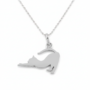 JUEGO COLLAR Y ARETES DE GATITO ESTIRANDOSE