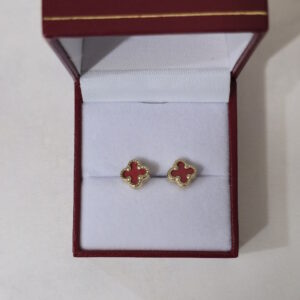 ARETES TREBOL ORO 14K