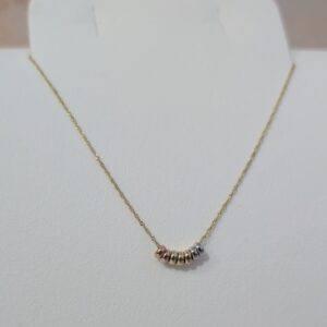 COLLAR CON AROS DE ORO FLORENTINO 14K